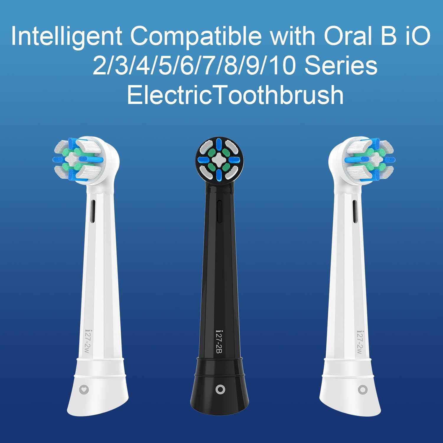 IO Replacement Heads Compatible with Braun Oral B iO 2/3/4/5/6/7/8/9/10 Series Electric Toothbrushes, IO Brush Heads Compatible with Oral B iO for Teeth Clean (6 Black/White)