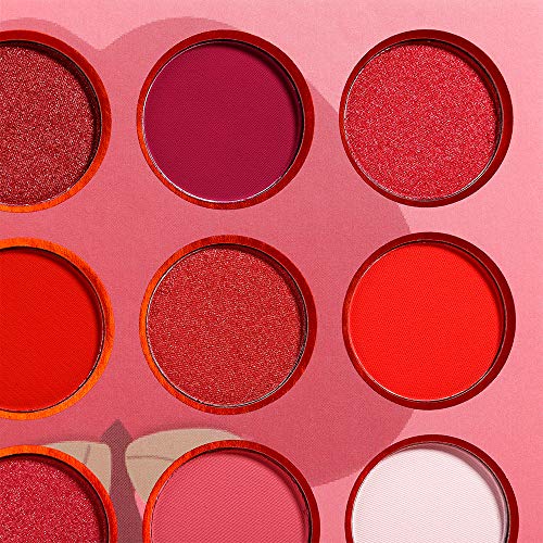 Afflano Red Eyeshadow Palette Makeup, Ultra Pigmented and Blending Bright Dark Hot True Red Black Eye Shade 12 Color, Cruelty Free Velvet Matte Shimmer Warm Fall Sunset Pink Goth red Eye Shadow Pallet