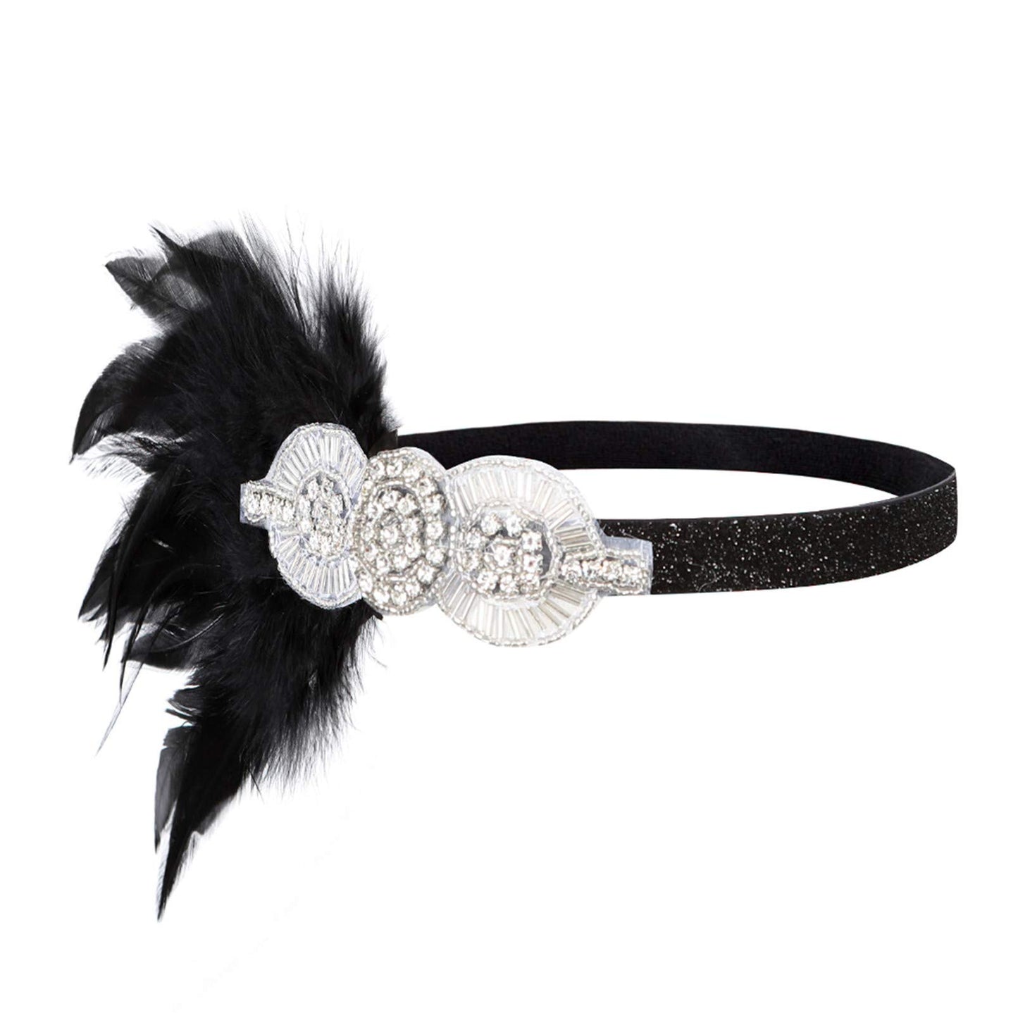 Women's 1920s Great Gatsby Headband Vintage Feather Flapper 20s Headpiece Vintage Multi White Party Hair Accessories