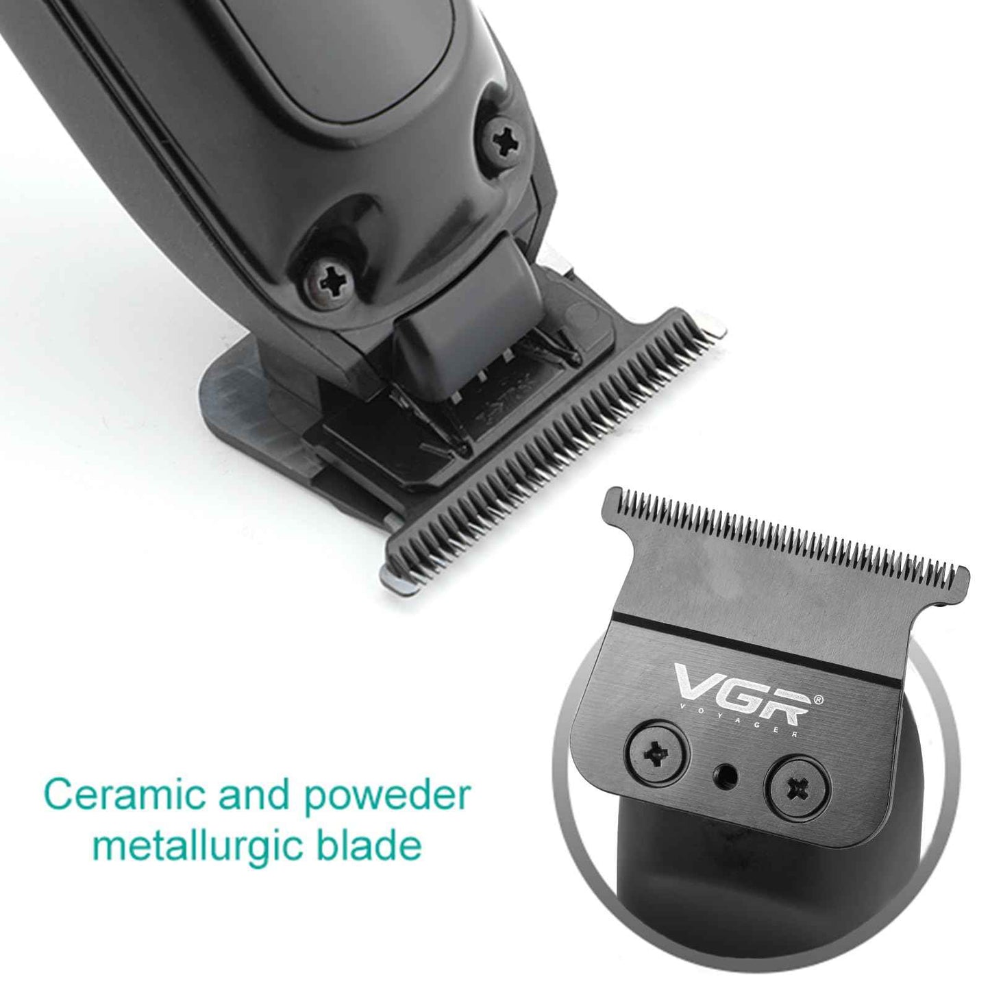 VGR 972 Professional Hair Trimmers, Precision Beard Trimmer for Men, Cord/Cordless and Rechargeable with LED Display