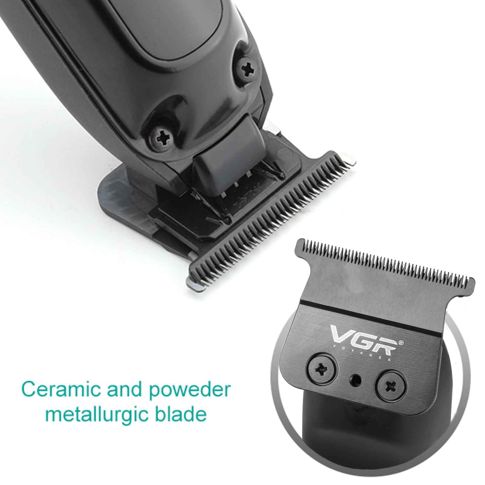 VGR 972 Professional Hair Trimmers, Precision Beard Trimmer for Men, Cord/Cordless and Rechargeable with LED Display