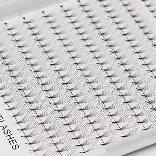 Bodermincer 12-13-15-16mm Mixed / 14-15-17-18mm Mixed Lashes Premade Russian Volume Fans 6D Mink Eyelashes short Stem D Curl Lash Pre made Eyelash Extensions Supplies (14-15-17-18mm Mixed)