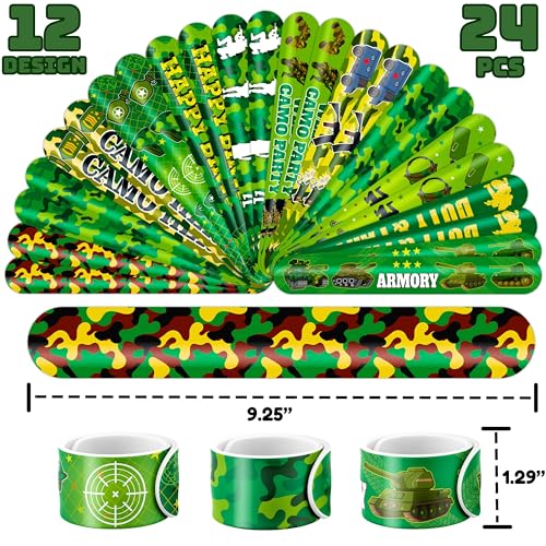 72PC Military Party Favors Kit with Tattoos & Slap Bracelets