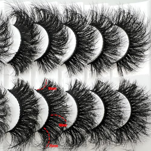 3D Mink Lashes 25mm D Curl Volume - 20 Pairs Cat Eye Eyelashes