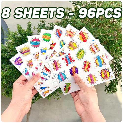 96pc Hero Temporary Tattoos - Party Favors & Classroom Prizes