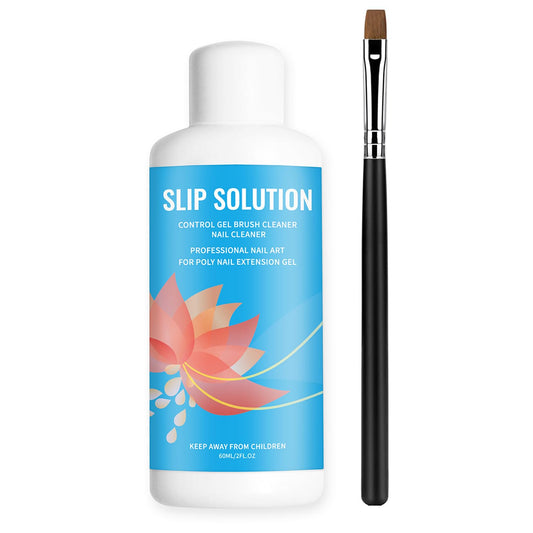 SULLMAR Slip Solution Kit A Nail Extension Gel Liquid Slip Solution for Nails with Brush for Poly Nail Gel Easy DIY Poly Nail Gel Nail 60ml