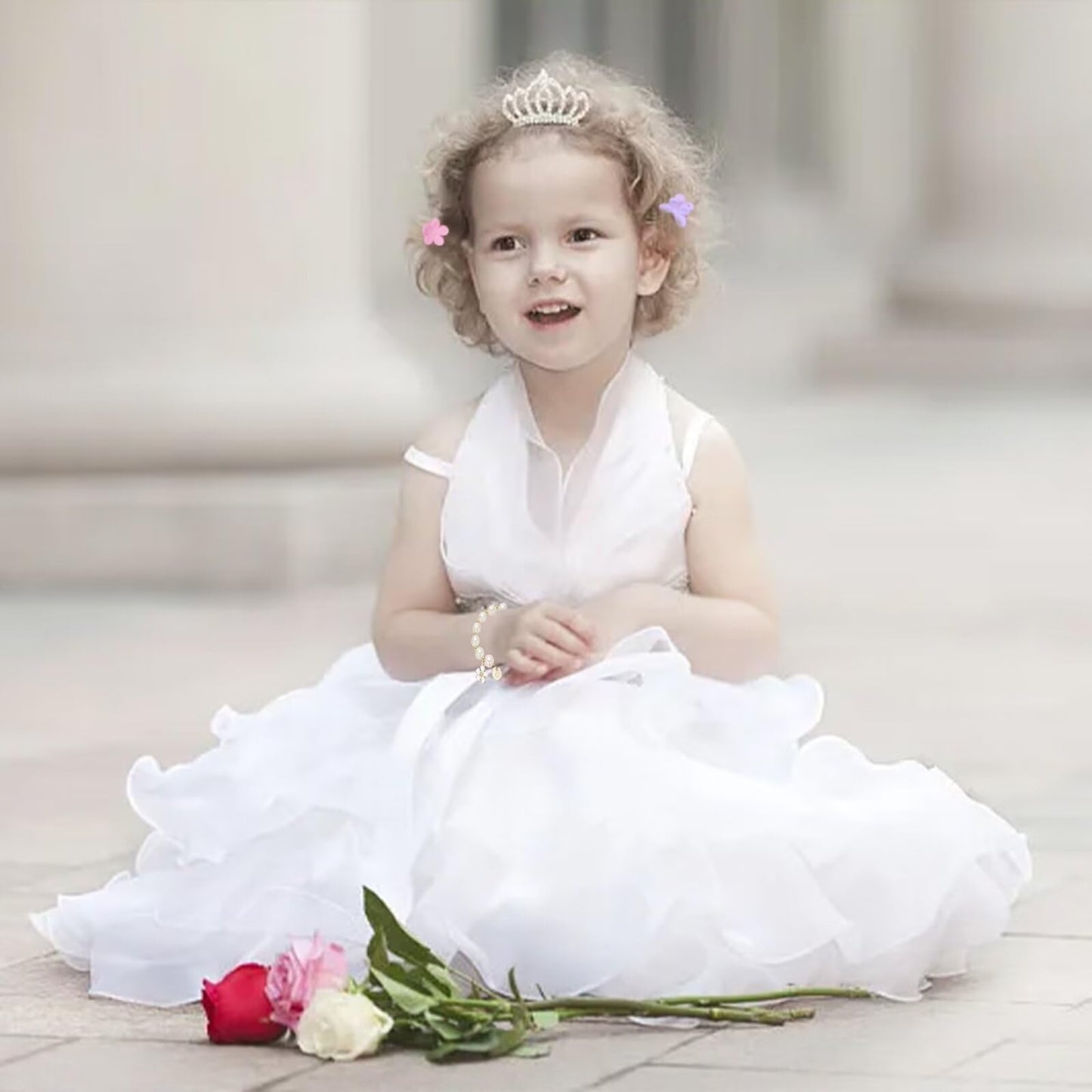 Flower Girl Gift，Flower Claw Clips，Flower Girl Gifts From Bride，Flower Girl Proposal，Flower Girl Hair Accessory，Flower Girl Bracelet，flower girl bracelet for little girls L