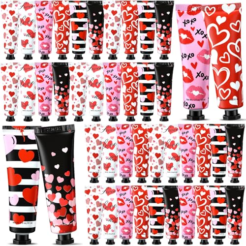 Loopeer 60 Pcs Valentine's Galentine's Day Gifts, galentines Hand Cream bulk, valentines day gifts for employees, Mini Hand Lotion for Valentine Women Coworker Employees Teacher