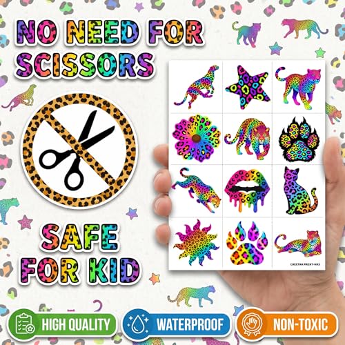 96 Cheetah Print Temporary Tattoos for Kids | Party Favors