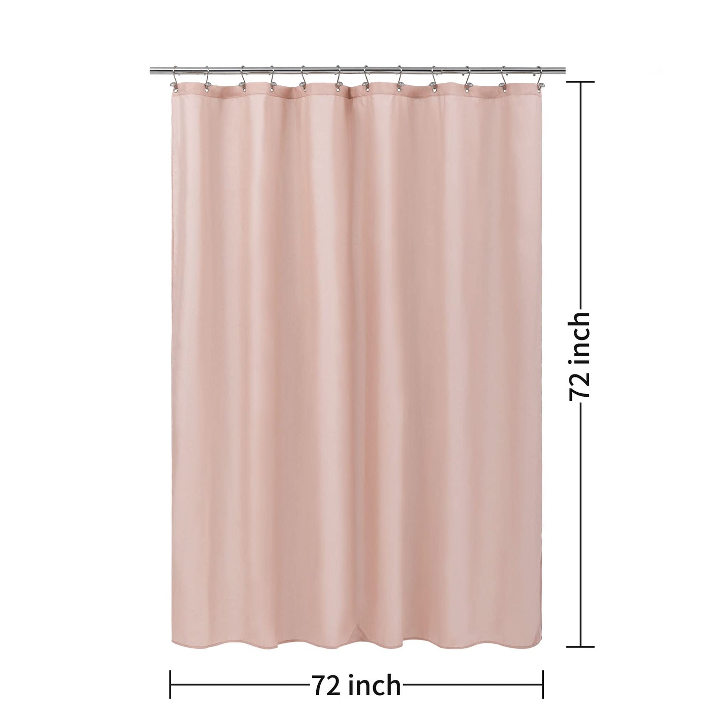 ALYVIA SPRING Pink Shower Curtain Liner Fabric with 3 Magnets - Waterproof Soft Hotel Quality Cloth Shower Curtain for Bathroom, Light-Weight & Machine Washable - Standard Size 72x72, Blush Pink