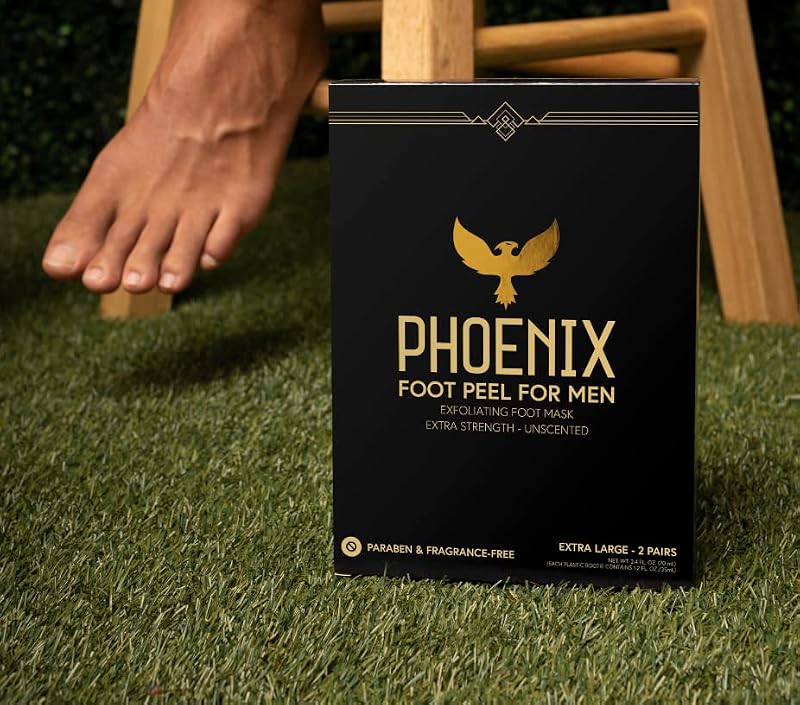 Phoenix Foot Peel for Men - Extra Strength Exfoliating Mask, XL (2 Pack)