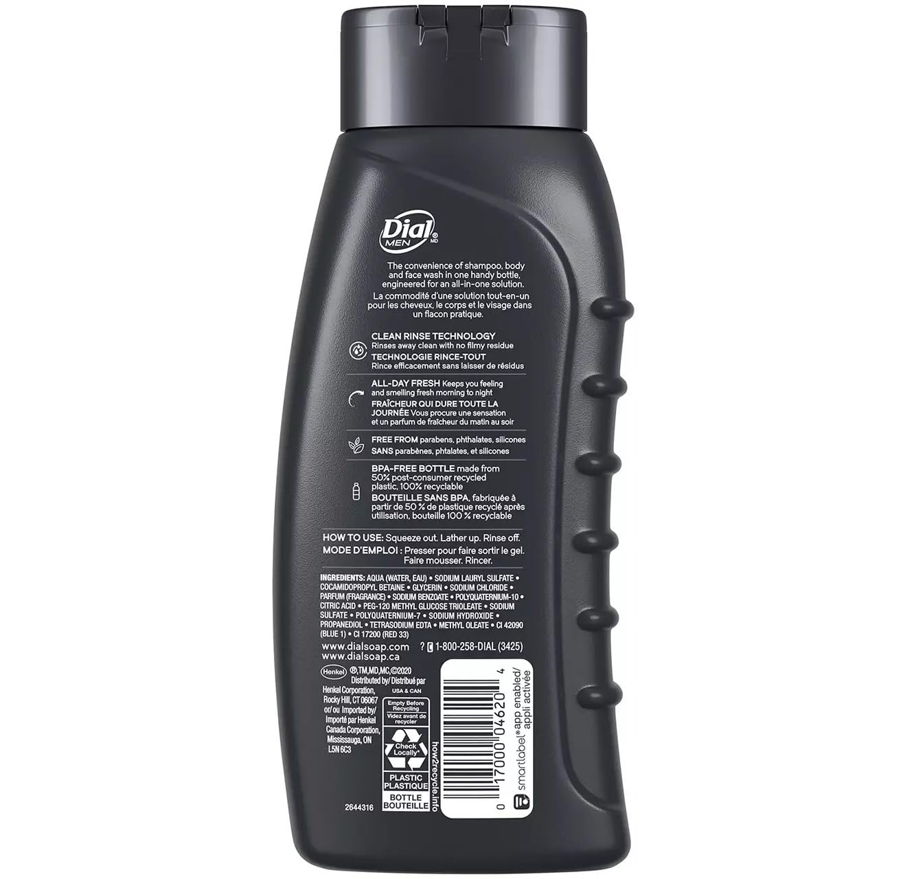 Dial Men Ultimate Clean Hair Body Wash, 16 Ounce, 3 Pack