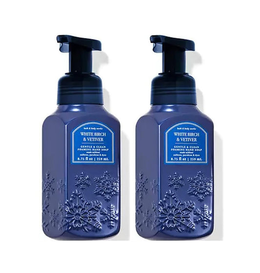 Bath and Body Works Gentle & Clean Foaming Hand Soap 8.75 Ounce 2-Pack (White Birch & Vetiver)