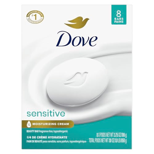 Dove Sensitive Beauty Bar Soap, 8 Pack 3.75 oz