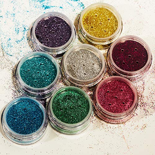 Biodegradable Eco Glitter Shakers by Moon Glitter - 100% Cosmetic Bio Glitter for Face, Body, Nails, Hair and Lips - 5g - Silver