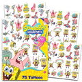 Spongebob Squarepants Temporary Tattoos for Kids and Adults - 75 Spongebob Tattoos For Party Favors Goodie Bags and More (Spongebob Party Supplies Bundle)