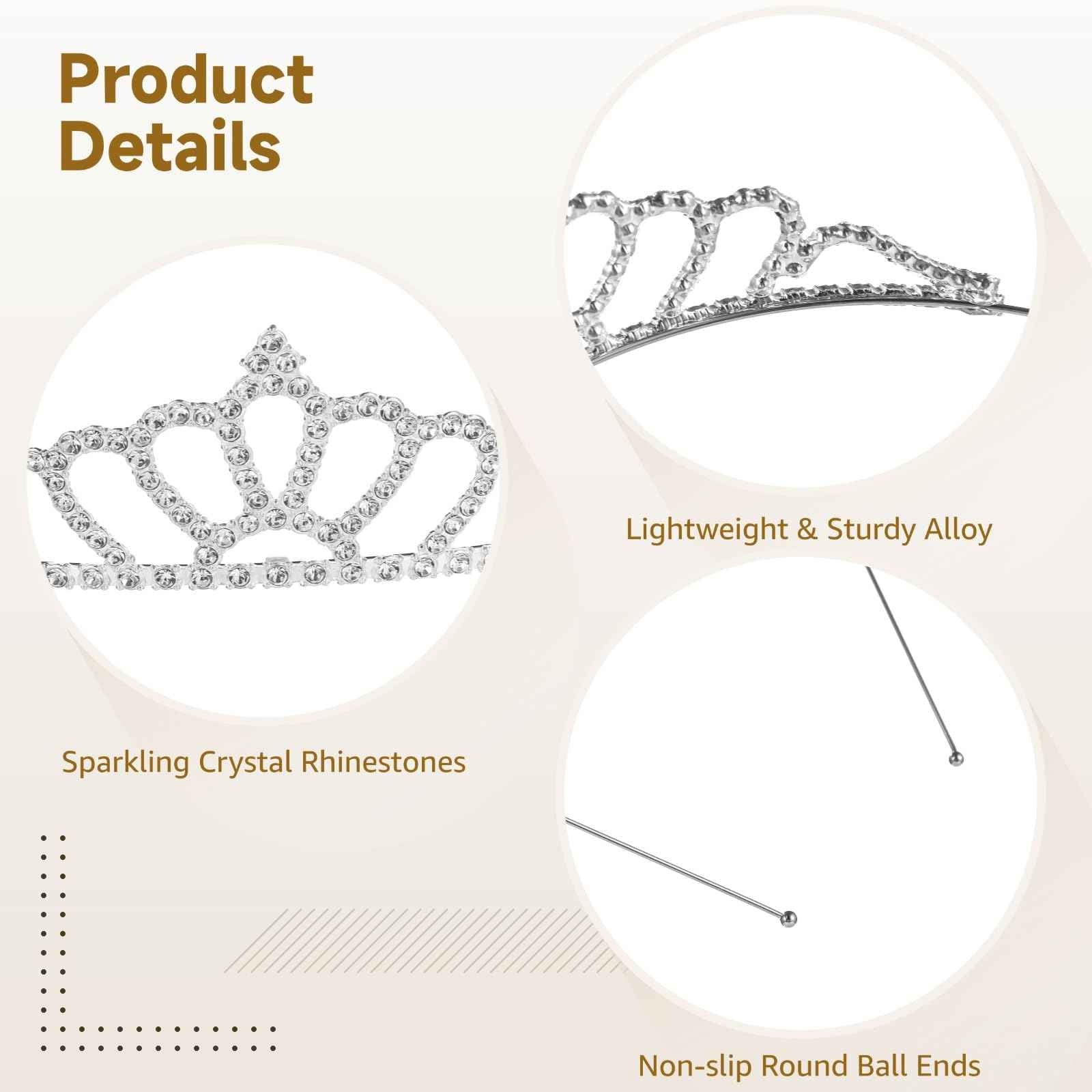 30 Pcs Tiaras Crowns Headbands for Women Girls, Silver Princess Tiara Bulk, Tiaras Rapunzel Crowns for Wedding Birthday Crystal Tiara for Prom, Bride, Pageant, Halloween