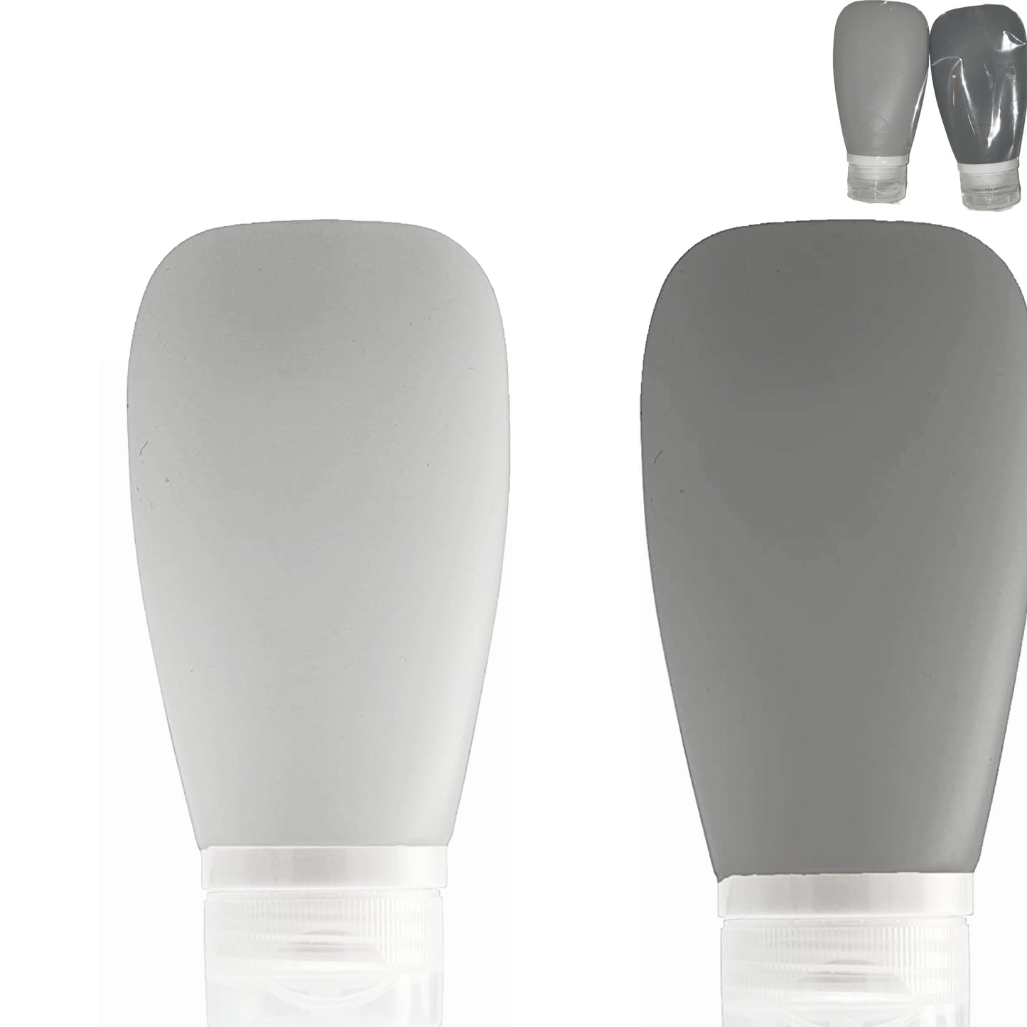 LYOB Travel Bottles for Toiletries - TSA Approved Travel Size Containers 3 oz Leak Proof Refillable tubes for Shampoo & Conditioner, Other liquids (Black & Gray)