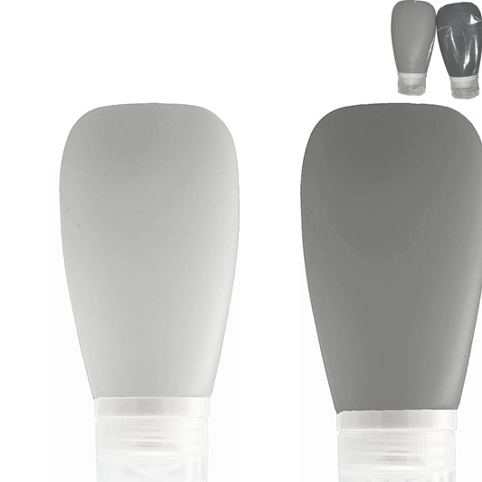 LYOB Travel Bottles for Toiletries - TSA Approved Travel Size Containers 3 oz Leak Proof Refillable tubes for Shampoo & Conditioner, Other liquids (Black & Gray)