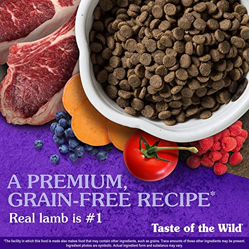 Taste of the Wild Sierra Mountain Grain-Free Canine Recipe with Roasted Lamb Dry Dog Food for All Life Stages, Made with High Protein from Real Lamb and Guaranteed Nutrients And Probiotics 28lb