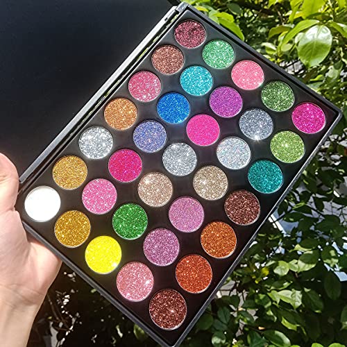 VERONNI 35 Color Glitter Eyeshadow Palette - Shimmer Pigmented