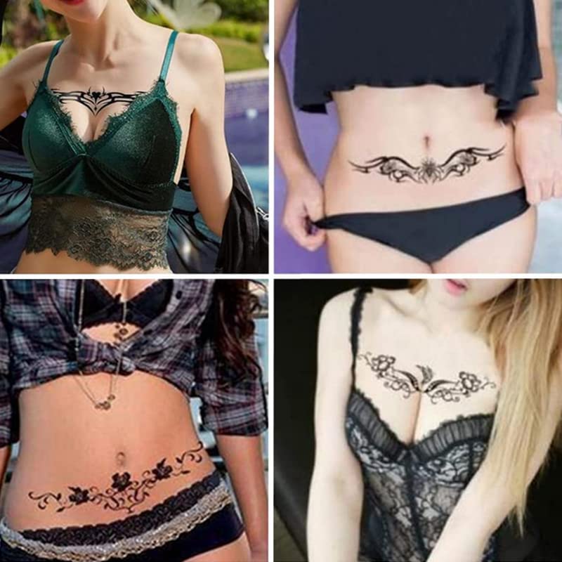 27 Sexy Temporary Tattoos for Women, Long-Lasting Body Art Stickers
