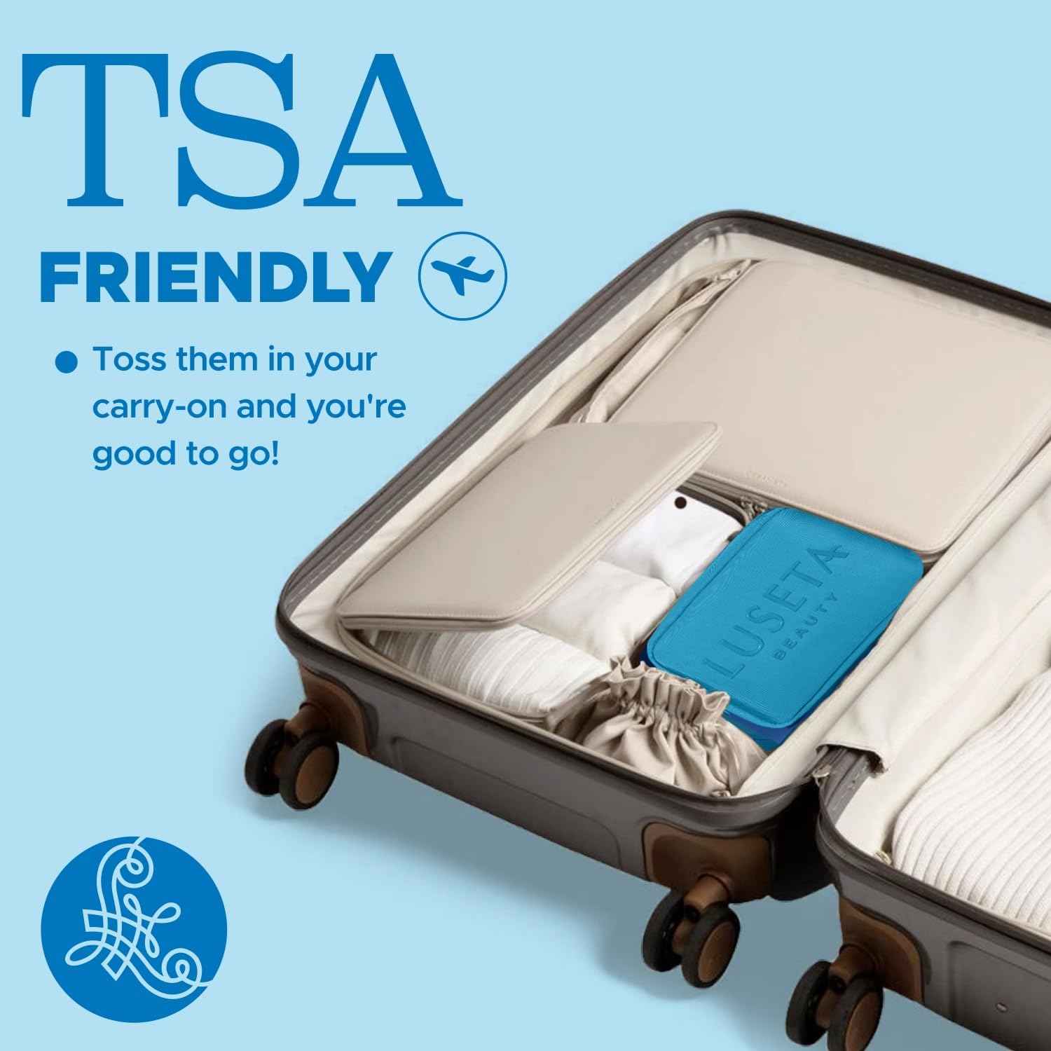 Luseta Hyaluronic Acid Jet-Set Hair Moisturizing Kit, Travel Size Shampoo and Conditioner Set for Hair Moisturizing with Hair Mask and Heat Serum for Women and Men, Hair Care Kit for Dry Hair