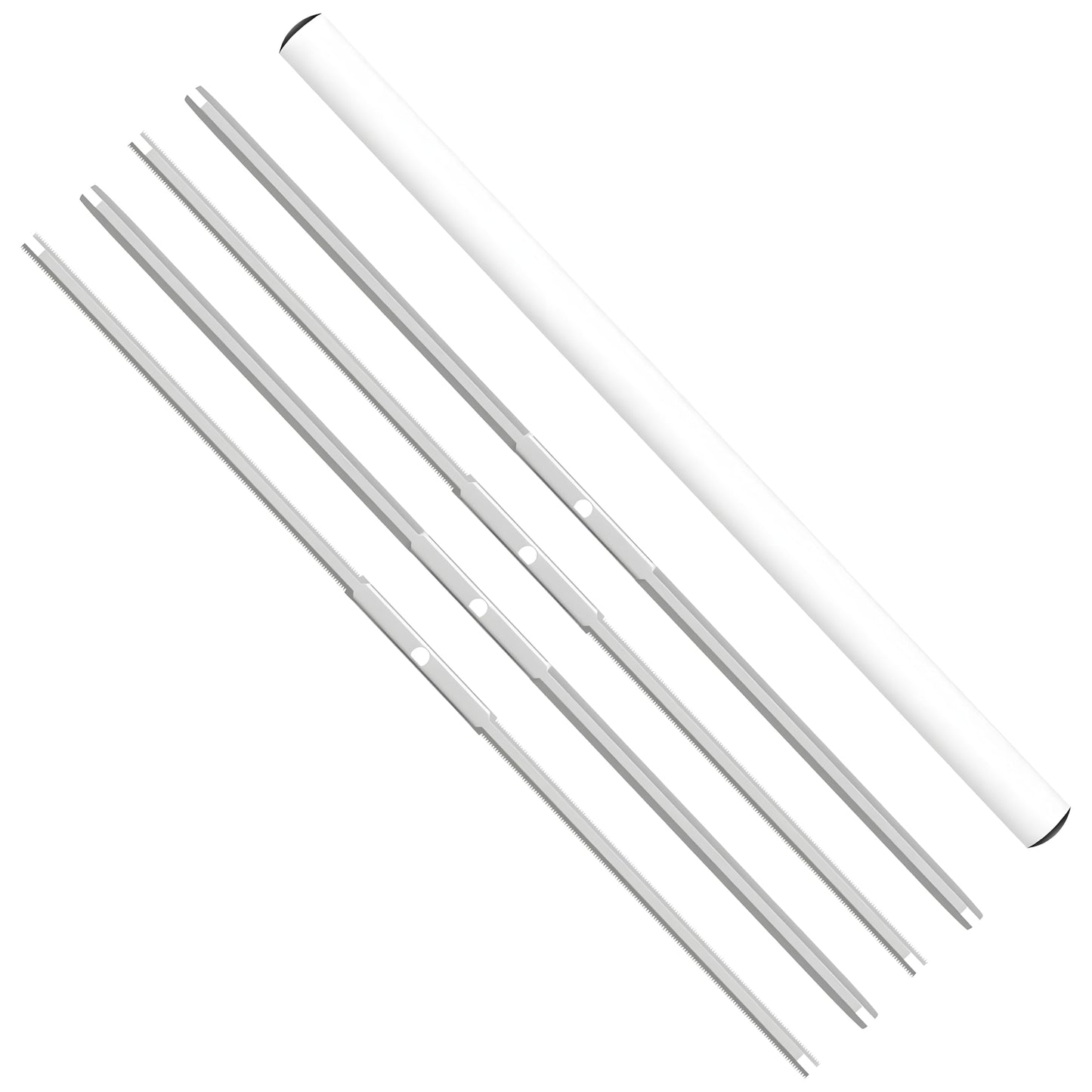 Simple Deluxe 4-Pack 16 inch Bowl Leaf Trimmer Blades Replacement Stainless Spin Clean Cut Include 2 Serrated 2 Straight Blades, Actual Length 13.4 Inches