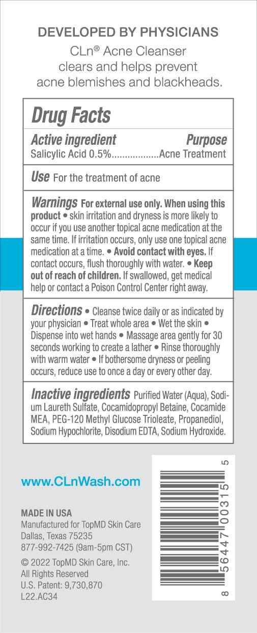 CLn® Acne Cleanser-Facial Cleanser with 0.5% Salicylic Acid to Eliminate Blackheads & Breakouts, Oil-Free & Fragrance-Free, 3.4 fl. oz.