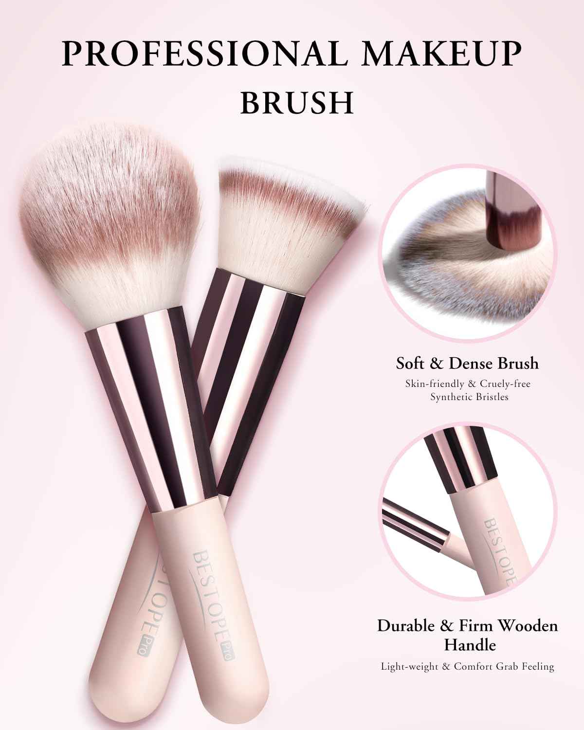 Makeup Brushes with Case, 20PCs Travel Makeup Brush Set, Foundation Concealer Blush Eyeshadow Brush Set Contour Powder Eyebrow Eyelash Brush Kit with Led Light Mirror Holder & 2 Powder Puff-Pink