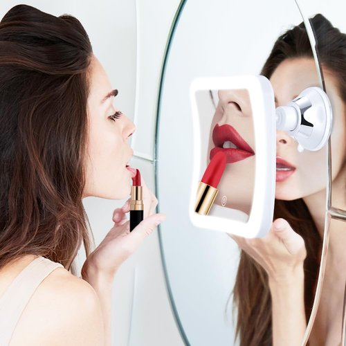 PIMPLEGO Magnifying Mirror with Light 30x, Lighted Makeup Mirror with Magnification, Rechargeable Magnifying Mirror Suction Cup with 1500 mAh Lithium Battery, Vanity Mirror for Precision Makeup