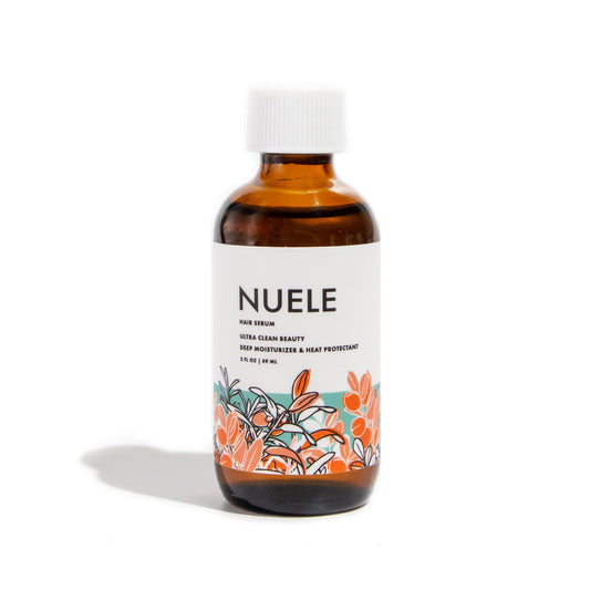 Nuele Hair Serum - Moisturizing Heat Protectant for All Hair Types - Clean, Natural and Organic Formula - Non-Greasy Finish - 2 Fl Oz