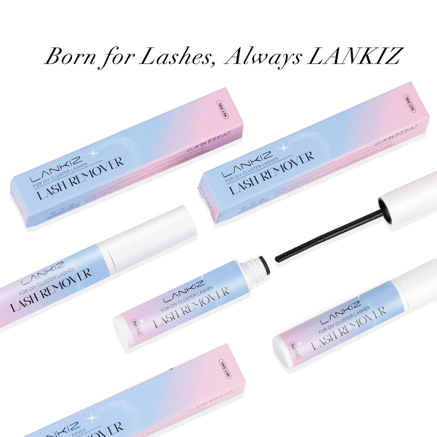 LANKIZ Lash Remover for Cluster Lashes, Lash Clusters Glue Remover, Bond & Seal Lash Glue Remover, Gentle Eyelash Glue Cleanser for Individual Lashes and Wispy False Lashes, DIY Lash Extension