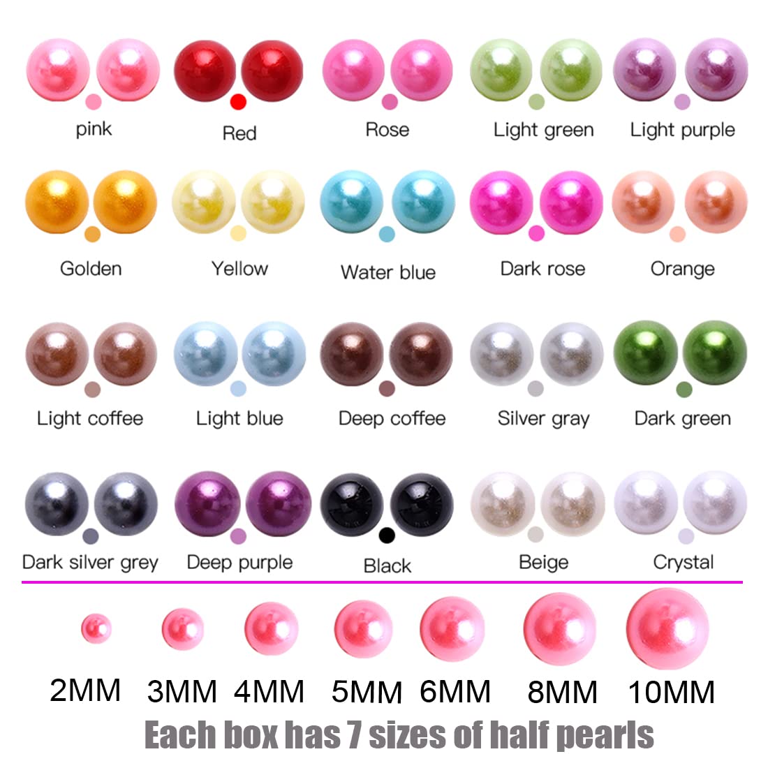 5800Pcs Half Pearls for Crafts, Flatback Pearls for Artwork Making, DIY Rhinestones Accessory Nail Art,Face Gems Jewels Flat Back Craft Pearls for Artist Creative - Peach