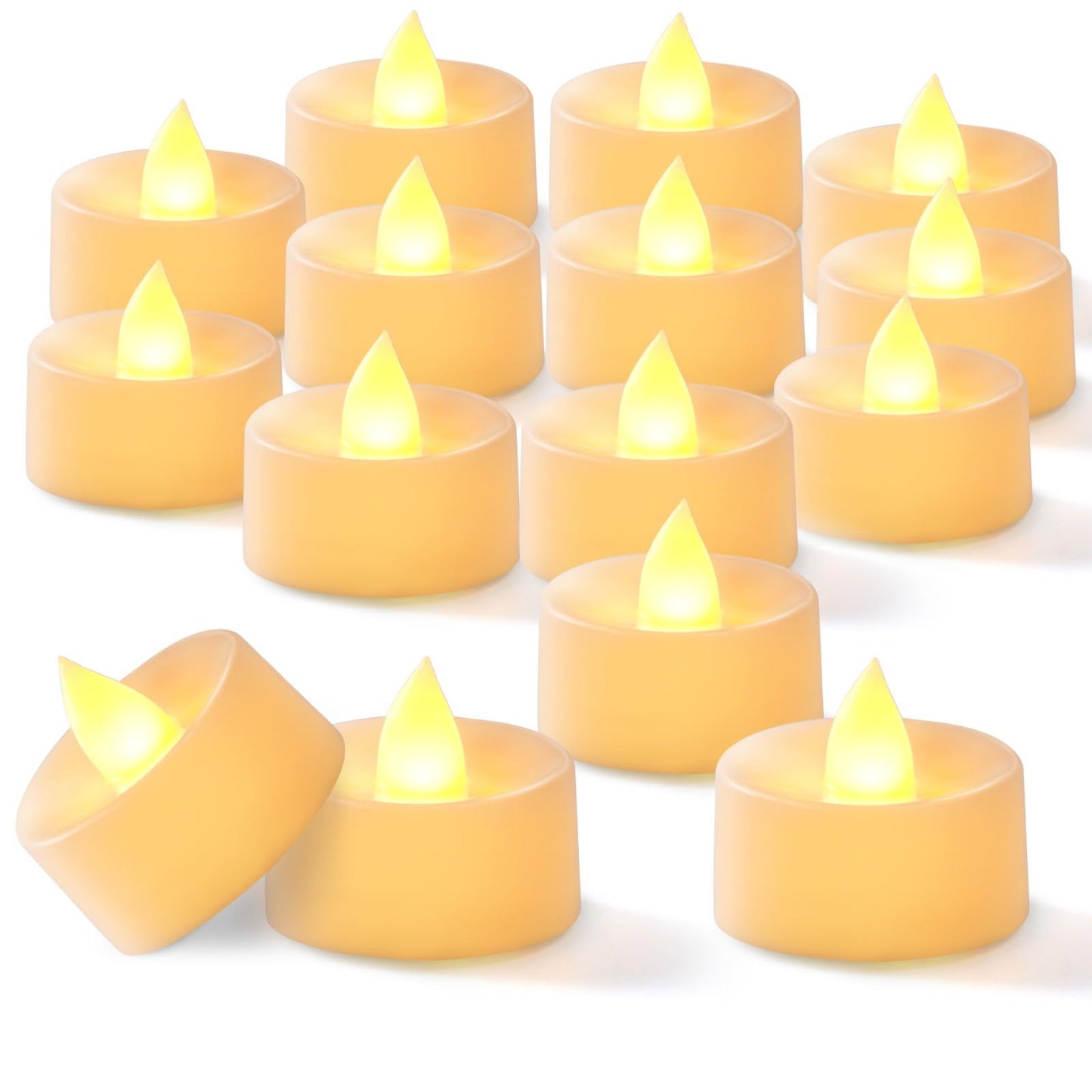 BEICHI Flameless Candles, 100Pack Battery Operated Candles, LED Tea Lights Candles Battery Operated, Flickering Fake Candles for Wedding Halloween Christmas Diwali- Warm Yellow