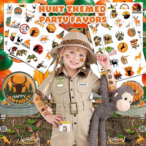 96 PCS Hunting Themed Temporary Tattoos for Kids