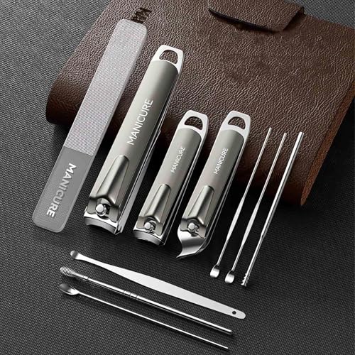 Professional 10-Piece Manicure Set with Leather Case - NEMIBAD