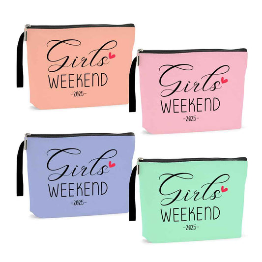 Hanamiya Na 4Pcs Weekend Makeup Bag Trip Gifts Favors Bag Girls Weekend Gifts Friendship Gifts for Women Girls BFF Bride Cosmetic Bag Zipper Pouch Wedding birthday Bachelorette Party