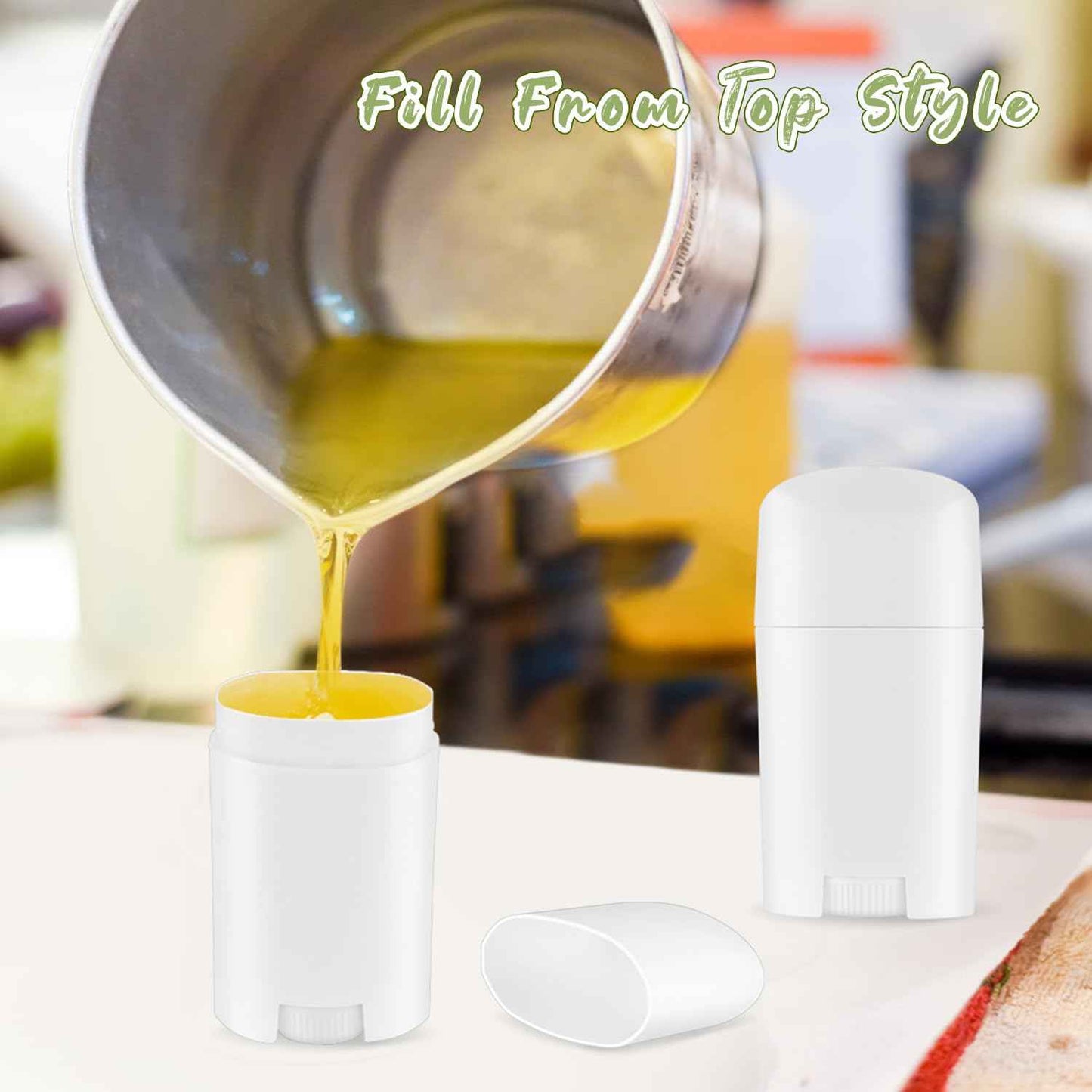 glasstore 18 Pack 1.7oz Empty Deodorant Containers Top-Fill DIY Deodorant Tubes Refillable Plastic Cosmetic Containers For Deodorant Lip Balm Aromatherapy Etc.