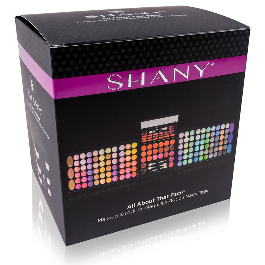 SHANY All About That Face Makeup Kit - All in one Beginner Makeup Set - Eye Shadows, Lip Colors, Face Makeup, Cosmetics applicators & More.