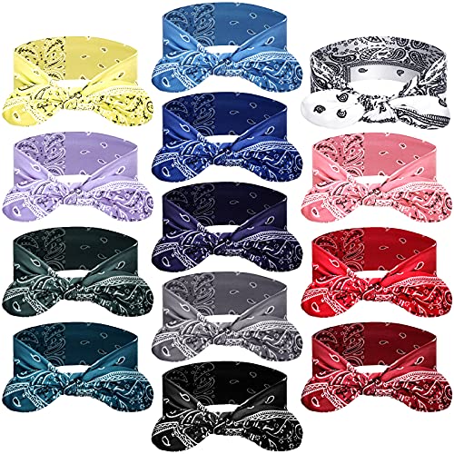 WILLBOND 13-Piece Rabbit Ear Headband Set for Women - Vibrant Colors