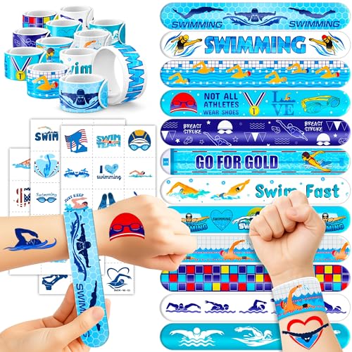 72-Pc Swimming Party Favor Set – Tattoos & Slap Bracelets