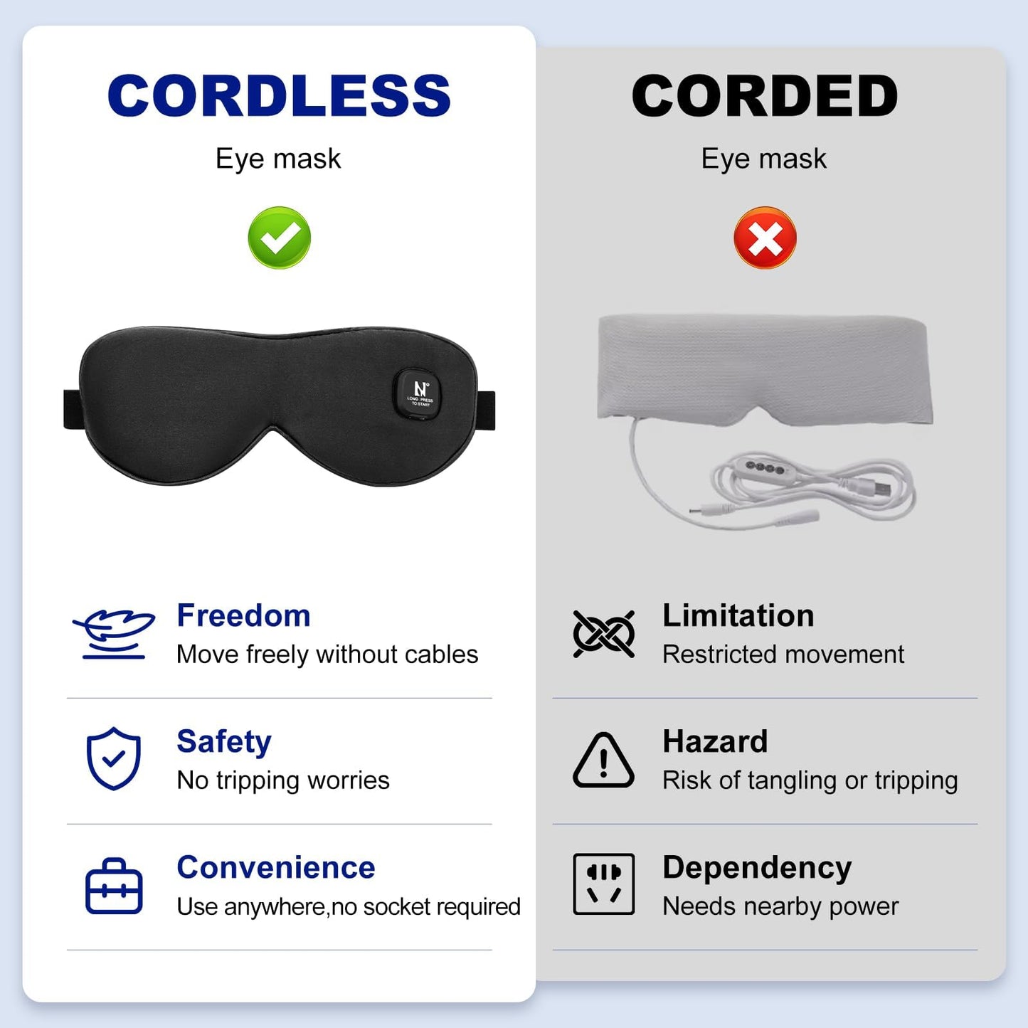 Aroma Season Silk Cordless Heated Eye Mask, Warm Eye Compress for Dry Eyes, Styes, Blepharitis, Chalazion, Moist Heat Treatment to Unclog Lacrimal Glands, Gifts for Men Women (Black)