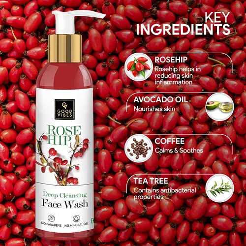 Good Vibes Deep Cleansing Face Wash, Rosehip (120 Ml)