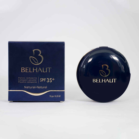 Belhaut - Sunscreen Pressed Powder Foundation SPF 35+, Matte Soft Focus – Lightweight, Natural Look for All Skin Types – Face Makeup Foundation for Easy to Apply (Natural, Normal)