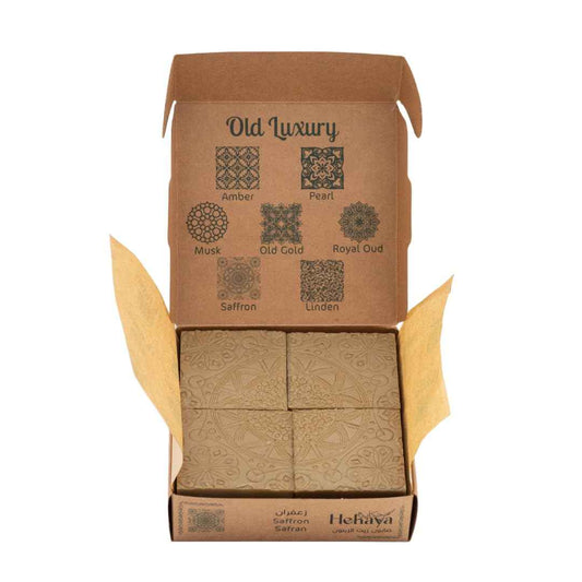 Natural Olive Oil Soap bars with Organic Ingredients, Vegan Soap, Moisturizing, Handmade, Scented With Essential Oils, Body Soap Bars for Women and men (Saffron) (Pack of 4 Bars) 17.6 Ounce