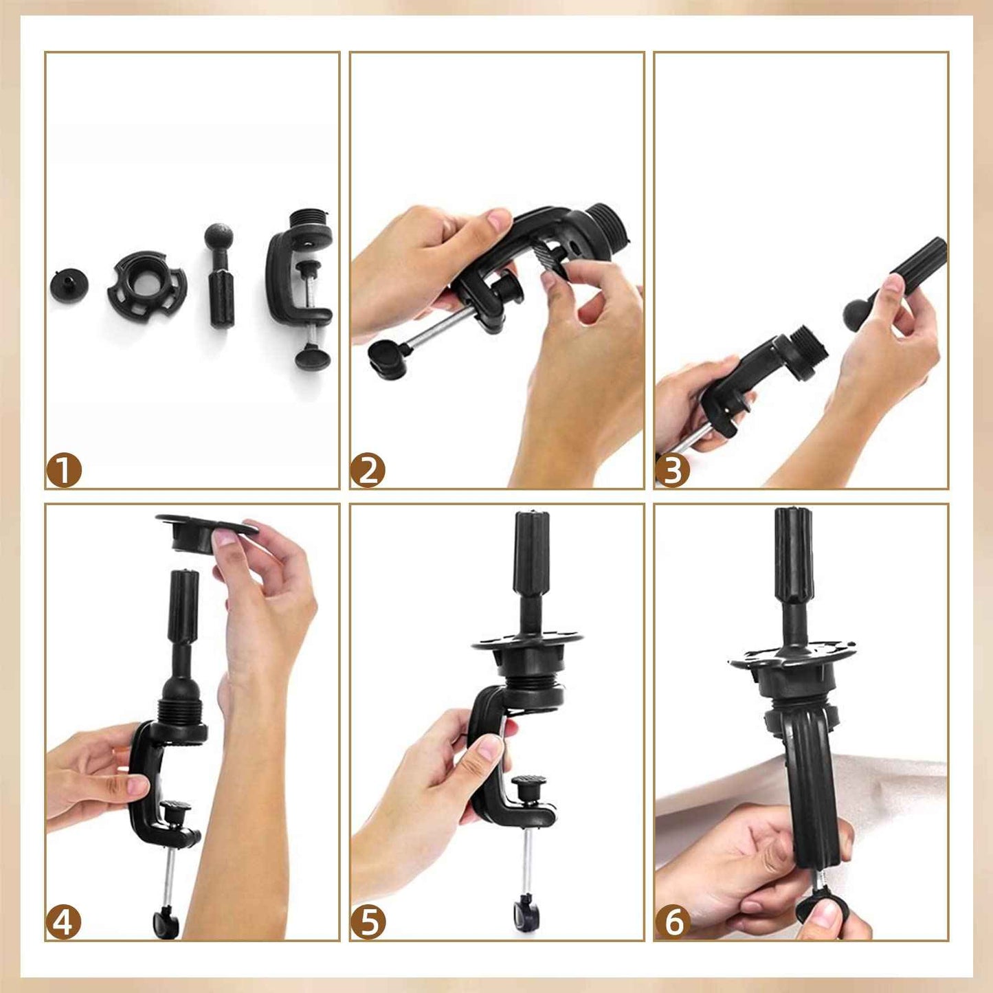 MYSWEETY Mannequin Head with 100% Human Hair, Doll Head for Hair Styling, Manikin Head Cosmetology Makeup Hairdressing Training Head with Clamp Holder and Tools(18" Brown, Makeup)