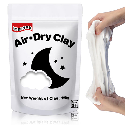 ifergoo White Air Dry Clay, Modeling Clay for School Art & Craft Project. Refill White Clay for Kids Age 3-12, Boys and Girls Gift