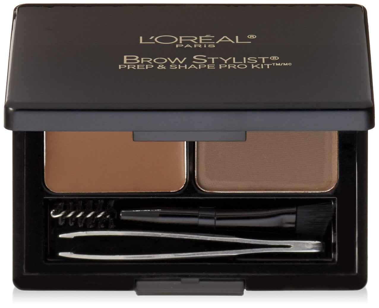 L'Oréal Paris Brow Stylist Prep and Shape Pro Brow Kit, Medium To Dark, 0.12 oz.