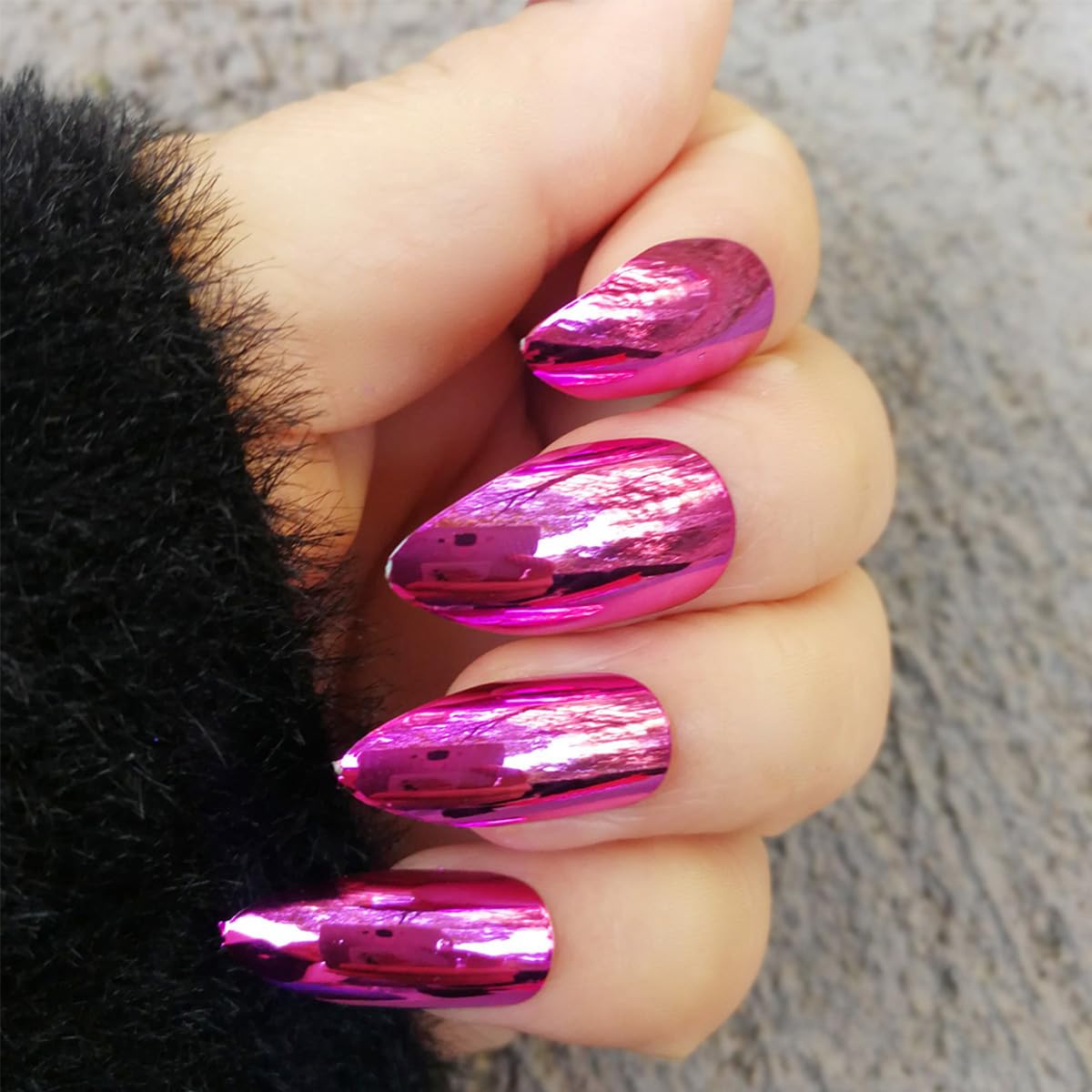Valentine Pink Chrome Nail Powder Mirror Effect Metallic Dust 3D Holographic Glitter Glazed Manicure Decoration Reflective Pigment for DIY Gel Polish Nail Art Design, Resin Craft, Gifts (3 Jar)